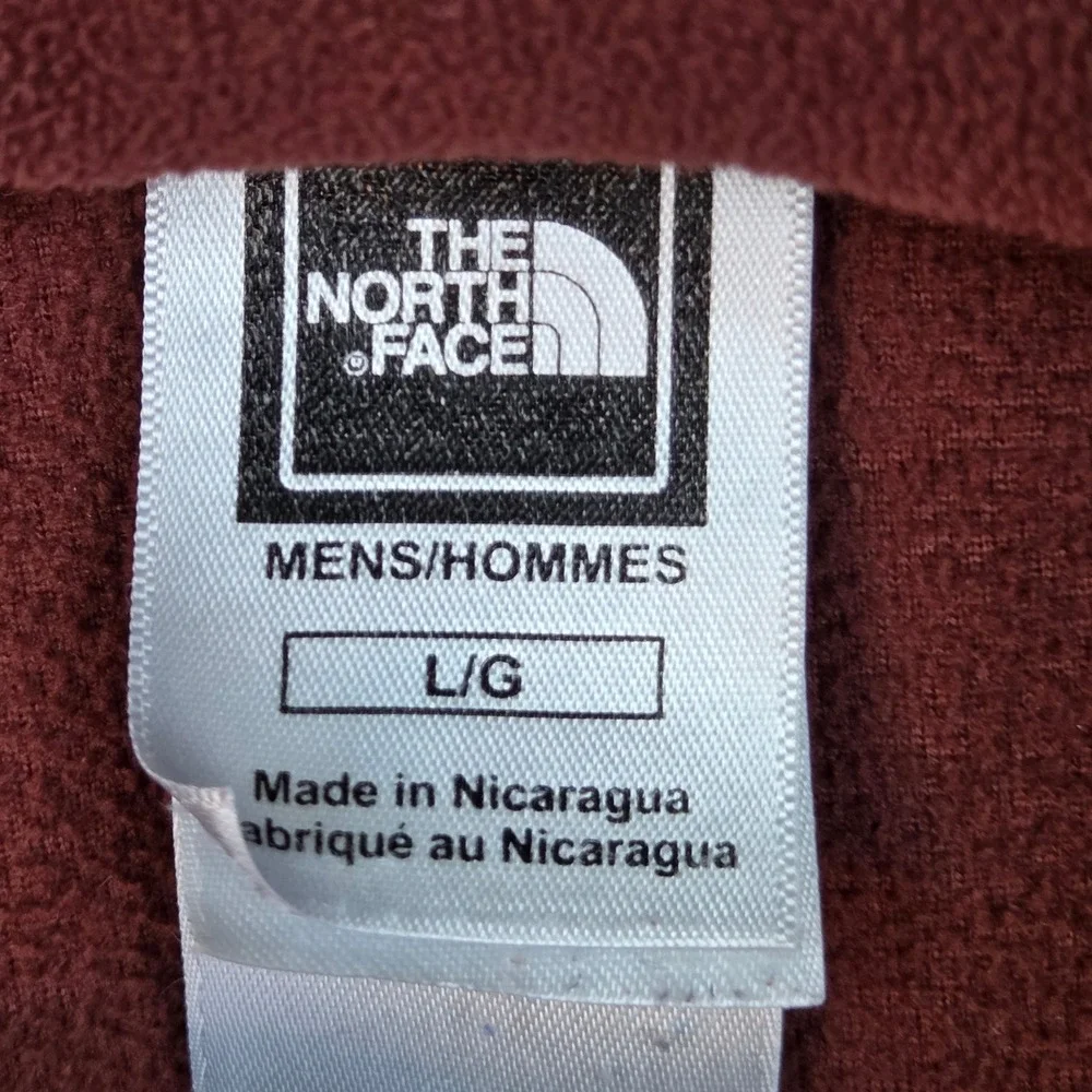The North Face TKA 100 Fleece Pullover Mens L 1/4 Zip Lightweight Maroon Red